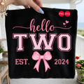 Hello Two 2nd Birthday PNG SVG Bundle: Pink Bow Design (Digital Download)